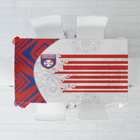 Paraguay Football Tablecloth Stripes Typography With Nanduti Flower Patterns