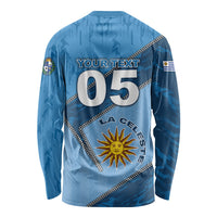 Custom Uruguay Football Long Sleeve Shirt Sun Of May Symbol Unique Style