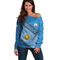 Custom Uruguay Football Off Shoulder Sweater Sun Of May Symbol Unique Style