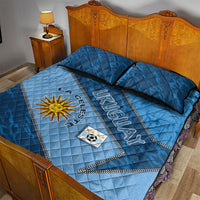 Uruguay Football Quilt Bed Set Sun Of May Symbol Unique Style