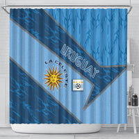 Uruguay Football Shower Curtain Sun Of May Symbol Unique Style