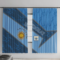 Uruguay Football Window Curtain Sun Of May Symbol Unique Style