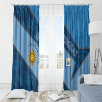 Uruguay Football Window Curtain Sun Of May Symbol Unique Style