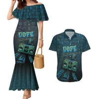 Dope Like Hip Hop Couples Matching Mermaid Dress and Hawaiian Shirt Hiphop Graffiti Style - Wonder Print Shop