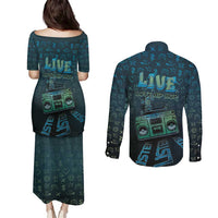 Dope Like Hip Hop Couples Matching Puletasi and Long Sleeve Button Shirt Hiphop Graffiti Style - Wonder Print Shop