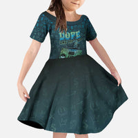 Dope Like Hip Hop Family Matching Off The Shoulder Long Sleeve Dress and Hawaiian Shirt Hiphop Graffiti Style - Wonder Print Shop