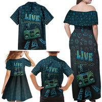 Dope Like Hip Hop Family Matching Off Shoulder Maxi Dress and Hawaiian Shirt Hiphop Graffiti Style - Wonder Print Shop