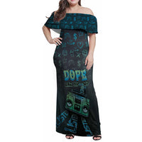 Dope Like Hip Hop Family Matching Off Shoulder Maxi Dress and Hawaiian Shirt Hiphop Graffiti Style - Wonder Print Shop