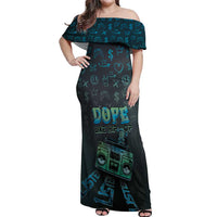 Dope Like Hip Hop Off Shoulder Maxi Dress Hiphop Graffiti Style - Wonder Print Shop