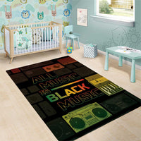 Black Music Month Area Rug All Music Is Black Music - Wonder Print Shop