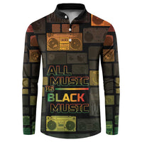 Black Music Month Button Sweatshirt All Music Is Black Music - Wonder Print Shop