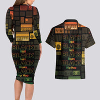 Black Music Month Couples Matching Long Sleeve Bodycon Dress and Hawaiian Shirt All Music Is Black Music - Wonder Print Shop
