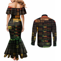 Black Music Month Couples Matching Mermaid Dress and Long Sleeve Button Shirt All Music Is Black Music - Wonder Print Shop