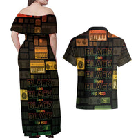 Black Music Month Couples Matching Off Shoulder Maxi Dress and Hawaiian Shirt All Music Is Black Music - Wonder Print Shop