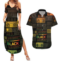 Black Music Month Couples Matching Summer Maxi Dress and Hawaiian Shirt All Music Is Black Music - Wonder Print Shop