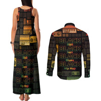 Black Music Month Couples Matching Tank Maxi Dress and Long Sleeve Button Shirt All Music Is Black Music - Wonder Print Shop
