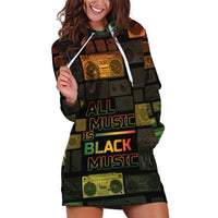 Black Music Month Hoodie Dress All Music Is Black Music - Wonder Print Shop