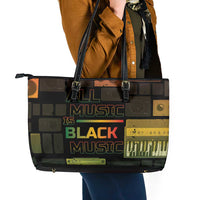 Black Music Month Leather Tote Bag All Music Is Black Music - Wonder Print Shop