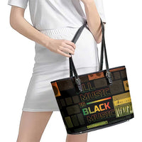 Black Music Month Leather Tote Bag All Music Is Black Music - Wonder Print Shop