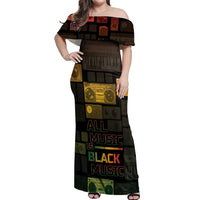 Black Music Month Off Shoulder Maxi Dress All Music Is Black Music - Wonder Print Shop