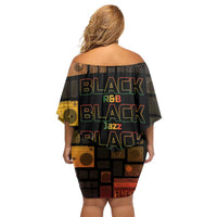 Black Music Month Off Shoulder Short Dress All Music Is Black Music - Wonder Print Shop