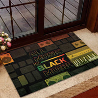 Black Music Month Rubber Doormat All Music Is Black Music - Wonder Print Shop