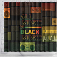 Black Music Month Shower Curtain All Music Is Black Music - Wonder Print Shop