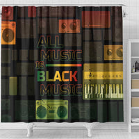 Black Music Month Shower Curtain All Music Is Black Music - Wonder Print Shop
