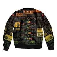 Black Music Month Sleeve Zip Bomber Jacket All Music Is Black Music - Wonder Print Shop