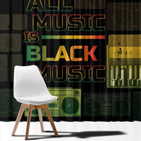 Black Music Month Window Curtain All Music Is Black Music - Wonder Print Shop