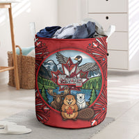 Happy Canada Day Laundry Basket Cute Wildlife Animals Maple Leaf