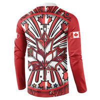 Happy Canada Day Button Sweatshirt Cute Wildlife Animals Maple Leaf