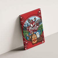 Happy Canada Day Canvas Wall Art Cute Wildlife Animals Maple Leaf