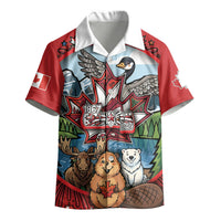Happy Canada Day Kid Hawaiian Shirt Cute Wildlife Animals Maple Leaf