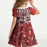 Happy Canada Day Kid Short Sleeve Dress Cute Wildlife Animals Maple Leaf