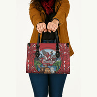 Happy Canada Day Leather Bag Cute Wildlife Animals Maple Leaf