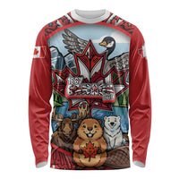 Happy Canada Day Long Sleeve Shirt Cute Wildlife Animals Maple Leaf