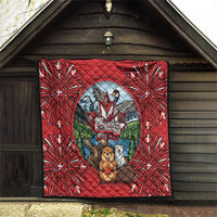Happy Canada Day Quilt Cute Wildlife Animals Maple Leaf
