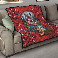 Happy Canada Day Quilt Cute Wildlife Animals Maple Leaf