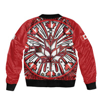 Happy Canada Day Sleeve Zip Bomber Jacket Cute Wildlife Animals Maple Leaf