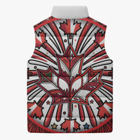 Happy Canada Day Sleeveless Puffer Jacket Cute Wildlife Animals Maple Leaf