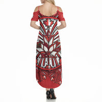 Happy Canada Day Summer Maxi Dress Cute Wildlife Animals Maple Leaf