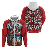 Happy Canada Day Zip Hoodie Cute Wildlife Animals Maple Leaf