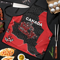 Canada National Indigenous Peoples Day Apron Red Map Haida Totem Patterns