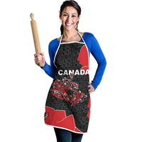 Canada National Indigenous Peoples Day Apron Red Map Haida Totem Patterns