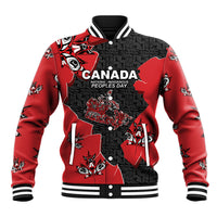 Canada National Indigenous Peoples Day Baseball Jacket Red Map Haida Totem Patterns