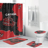 Canada National Indigenous Peoples Day Bathroom Set Red Map Haida Totem Patterns