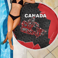 Canada National Indigenous Peoples Day Beach Blanket Red Map Haida Totem Patterns