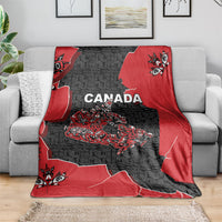 Canada National Indigenous Peoples Day Blanket Red Map Haida Totem Patterns