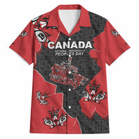 Canada National Indigenous Peoples Day Hawaiian Shirt Red Map Haida Totem Patterns